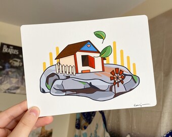 Gnome House Illustration Print
