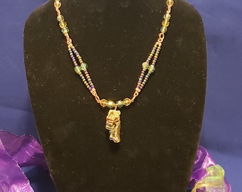 German Bizmuth and Czech glass pendant necklace