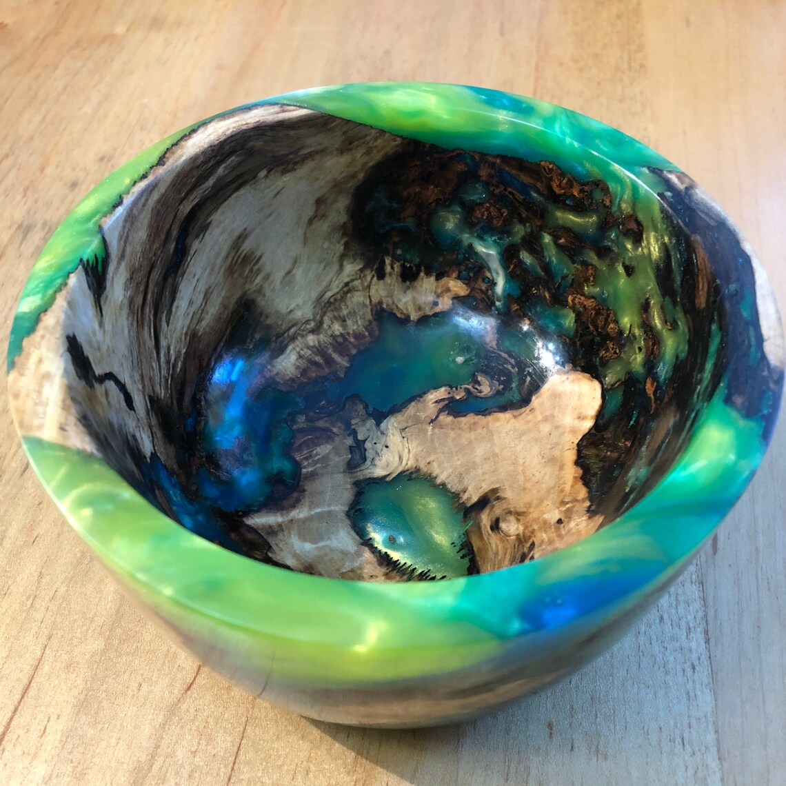 Wood & Epoxy Resin Bowl Etsy