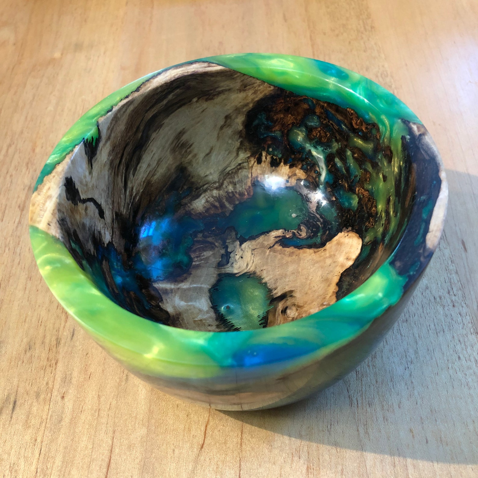 Wood & Epoxy Resin Bowl Etsy