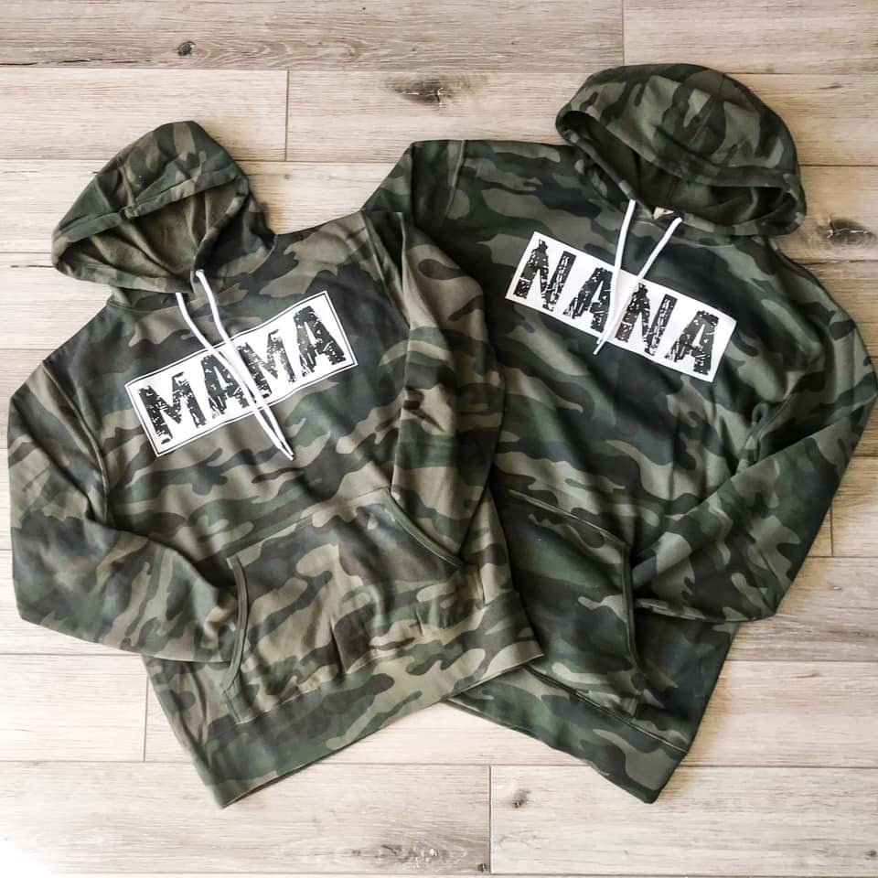 distressed camo sweatshirt