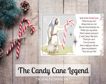 Candy Cane Legende - Druckbare Jesus Shepherd CandyCane - Weihnachten Primär Handout - Weihnachtsgeschenk - Digitaler Download