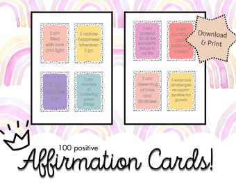 Positive Affirmation Cards, Digital Download
