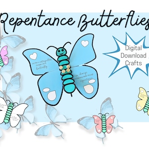 Transforming Repentance Butterflies - Primary Craft - Digital Download