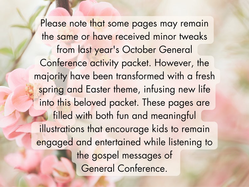 General Conference Activity Packet Digital Download April 2024 Primary and Youth Coloring Activity Book Pages Easter & Spring image 3