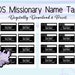 Printable LDS Missionary Name Tags - Digital Download - Church of Jesus ...