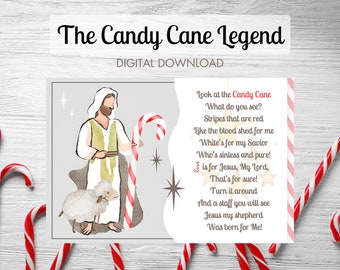 Candy Cane Legende - Druckbare Jesus Shepherd CandyCane - Weihnachten Primär Handout - Weihnachtsgeschenk - Digitaler Download