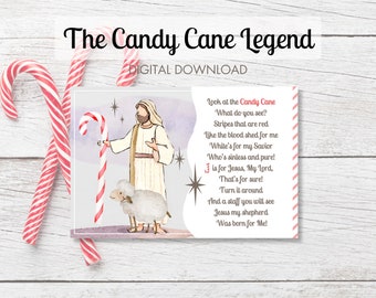 Candy Cane Legende - Druckbare Jesus Shepherd CandyCane - Weihnachten Primär Handout - Weihnachtsgeschenk - Digitaler Download