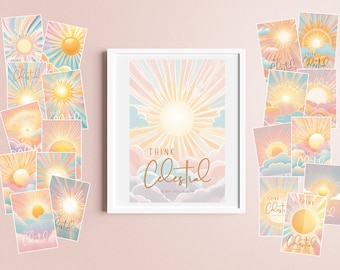 Piense en lo celestial - Imprimible LDS - Decoración del hogar - Folleto - Descarga digital