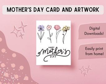 Printable Mother's Day Card & Frame Artwork, Digital Download