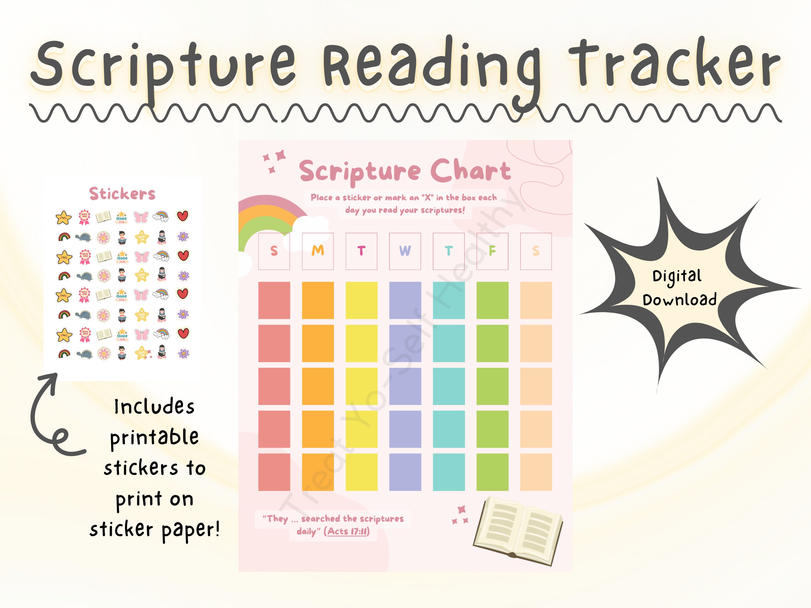 Scripture Reading Tracker - LDS Primary - Digital Download - Etsy