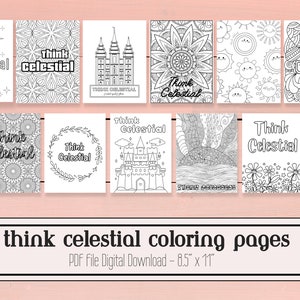 Think Celestial Coloring Pages - LDS General Conference - Digital Download