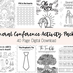 General Conference Activity Packet - Digital Download - April 2024 - Primary and Youth - Coloring Activity Book Pages - Easter & Spring