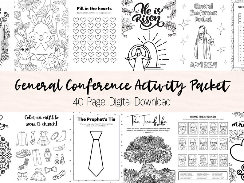 General Conference Activity Packet Digital Download April 2024 Primary