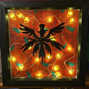 Lucifer Light Box, Hazbin Hotel Light Up Frame, Anime Wall Art, Duck Light, Character Shadow Box, Fathers Day,  Hells Greatest Dad Gift