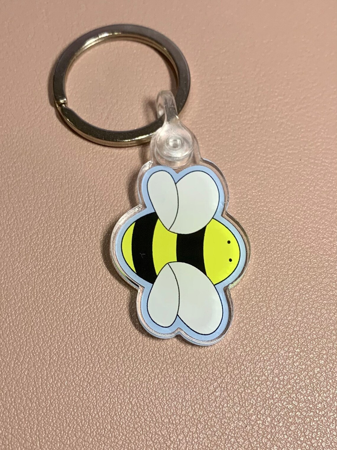 Cute Bee Acrylic Keychain Bee Accessory Key Ring Gift Etsy