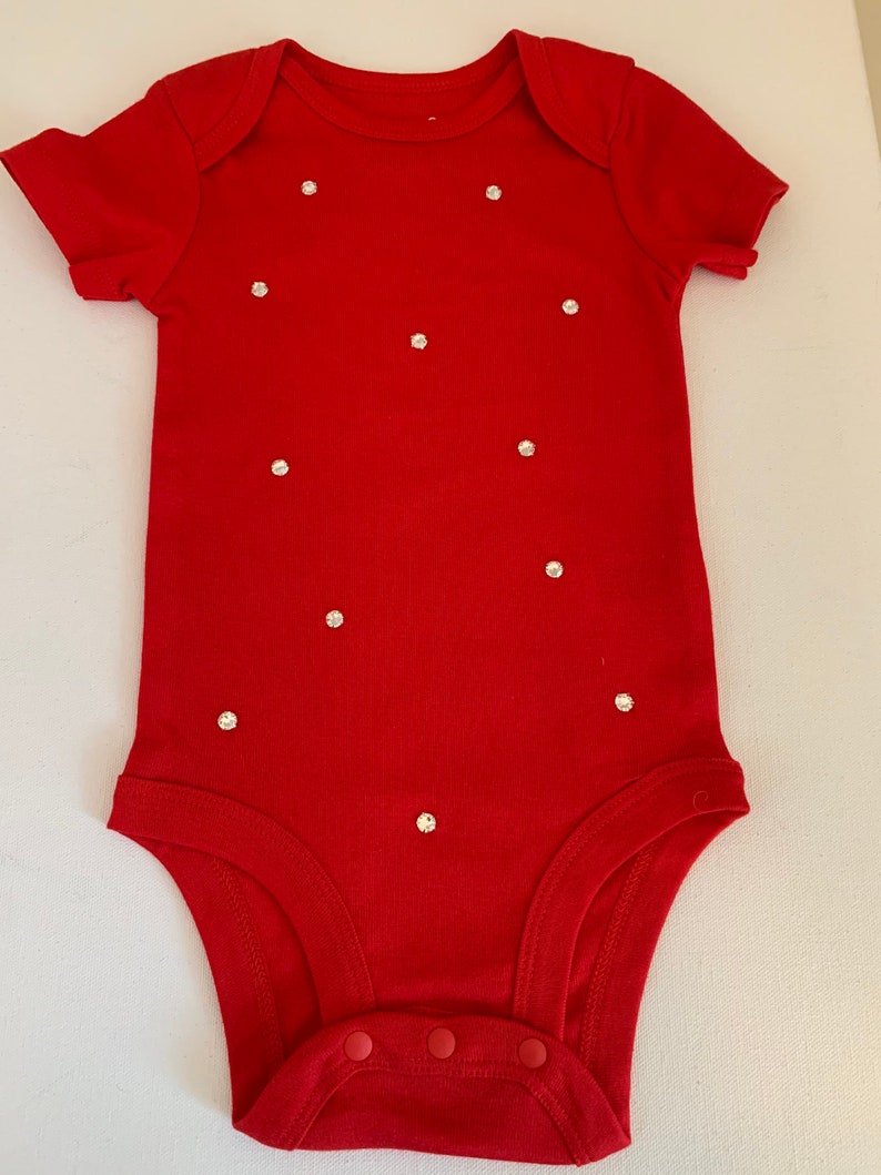 Short sleeve bedazzled onesie