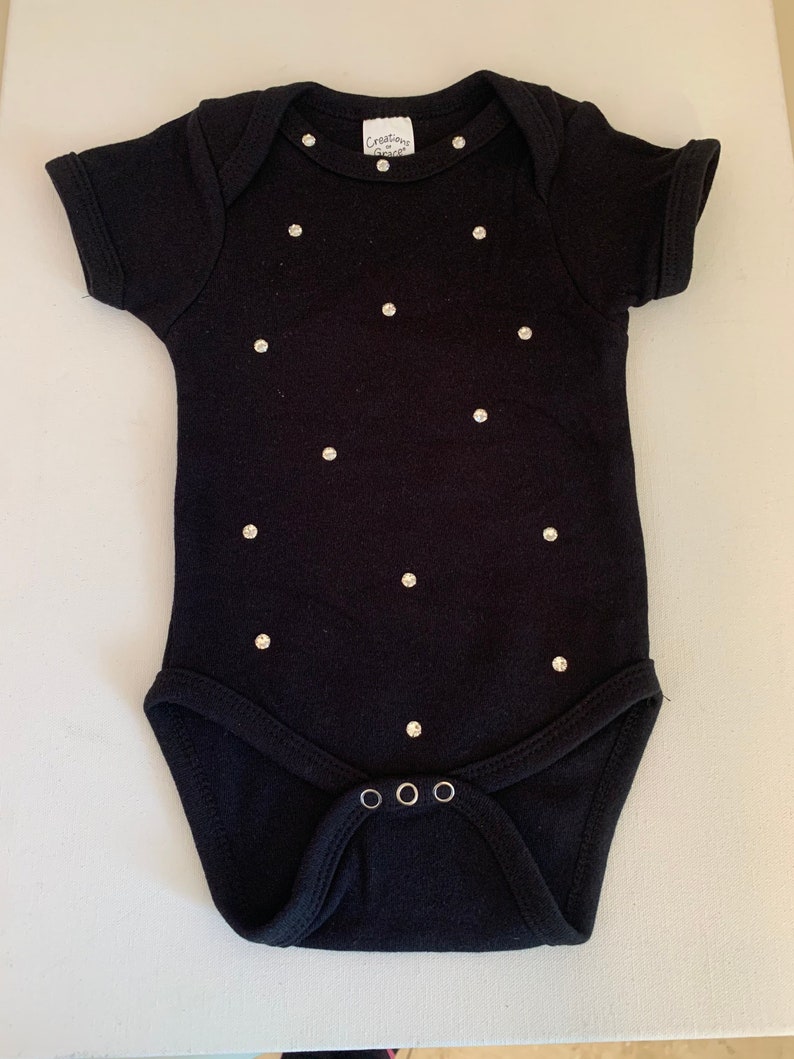Short sleeve bedazzled onesie