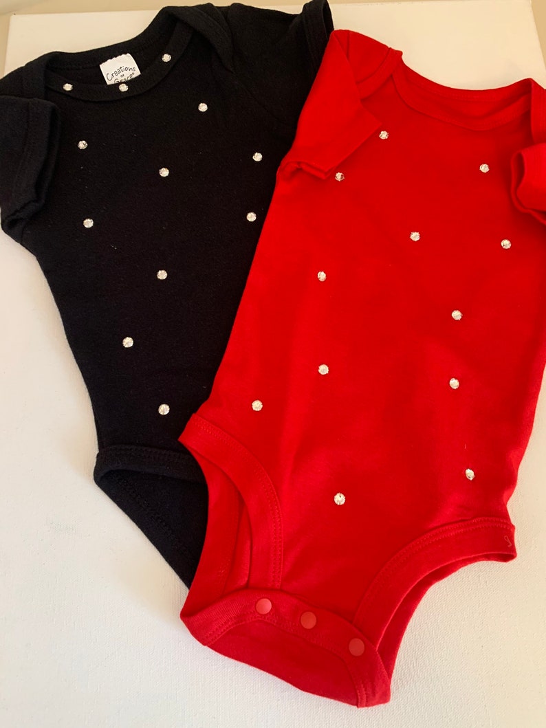 Short sleeve bedazzled onesie