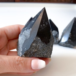 POTENT Black Tourmaline Point or Palm Stone - Healing Stone - Energetic Protection - Purification - Balance - Grounding Crystal