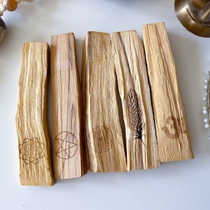 Symbol Palo Santo Sticks - Cleanse - Smudging - Om - Pentacle - Feather - Flower - Lotus