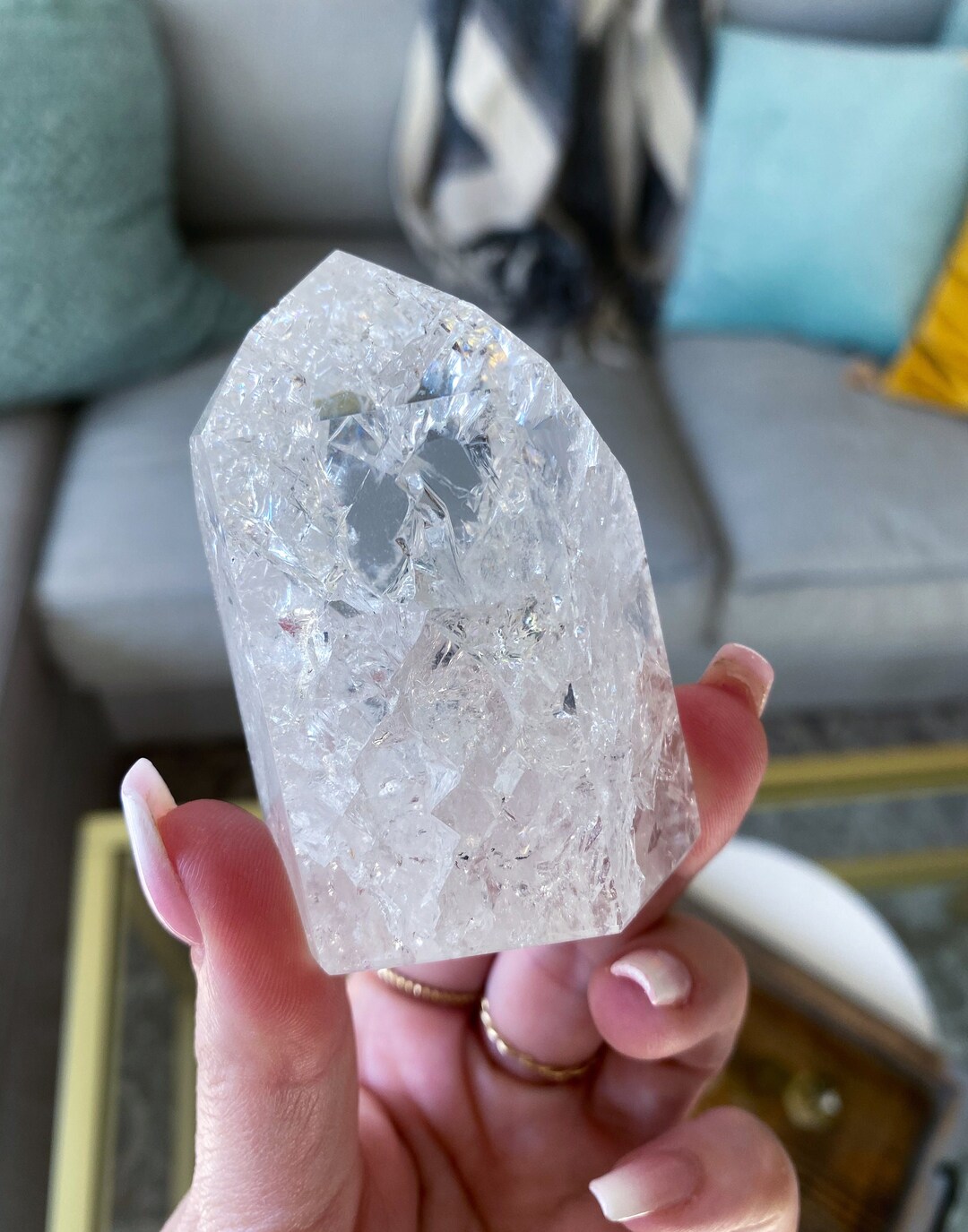 BIG Fire & Ice Quartz Crystal Polished Point 2.5 Etsy