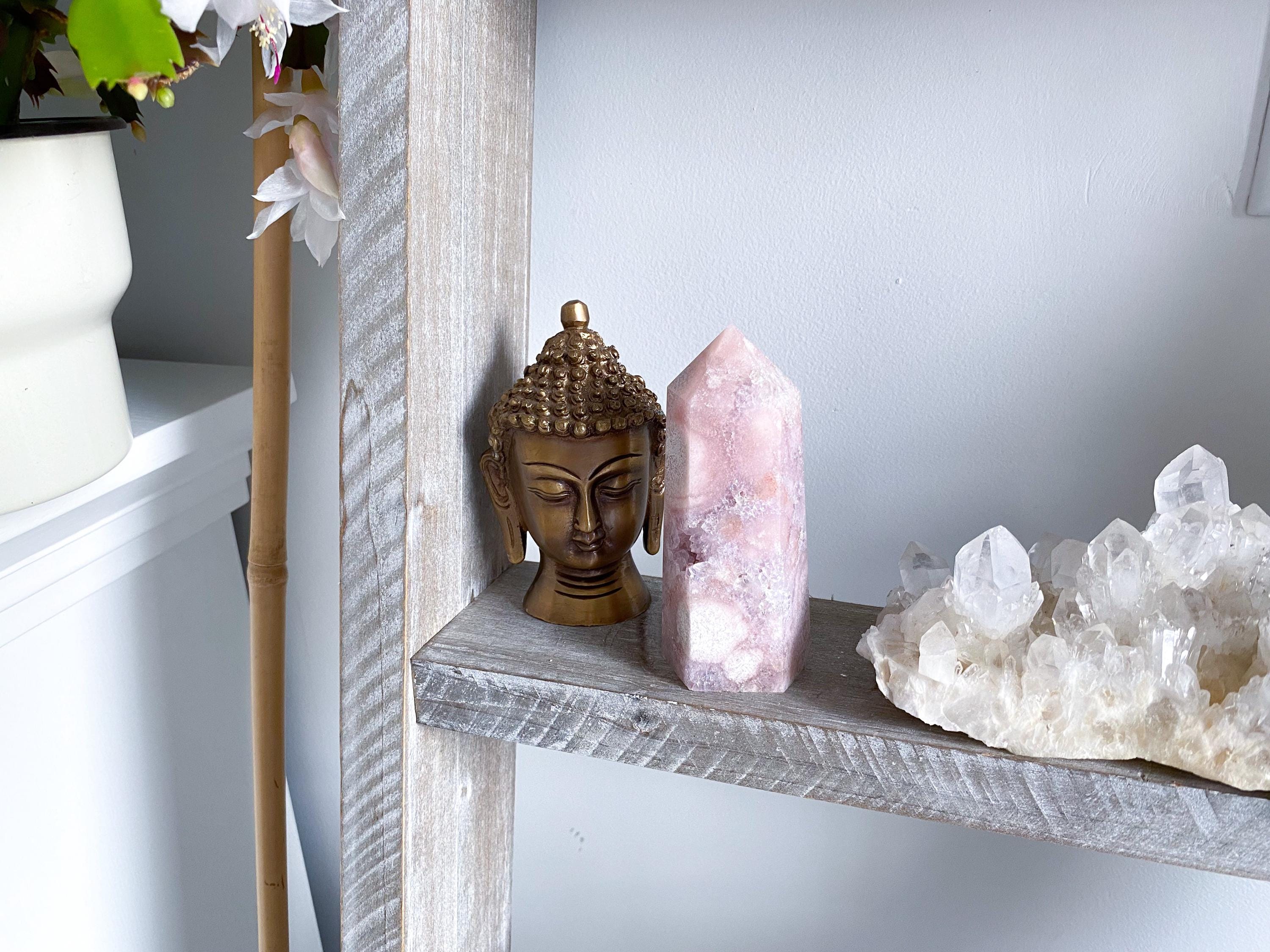 大きなアメジストフラワーアゲートタワー 4.5インチ - ピンクパープル