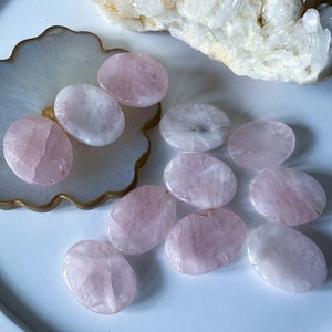 B Quality Rose Quartz Worry Stone - Love Attractor - Self Love - Healing Crystal - Self Care - Chakra Stone - Small Palm Stone