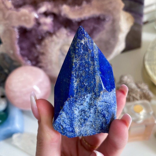 Gorgeous Lapis Lazuli Top Polish Point - Peace - Confidence - Truth - Wisdom - Serenity - Communication - Throat Chakra - Balance