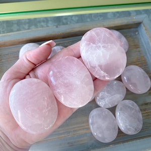 A Quality Rose Quartz Palm Stone - Love Attractor - Self Love - Healing Crystal - Self Care - Chakra Stone - Small Palm Stone