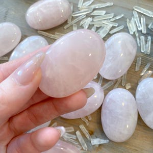 Small Rose Quartz Palm Stone - Love Attractor - Self Love - Healing Crystal - Self Care - Small Palm Stone