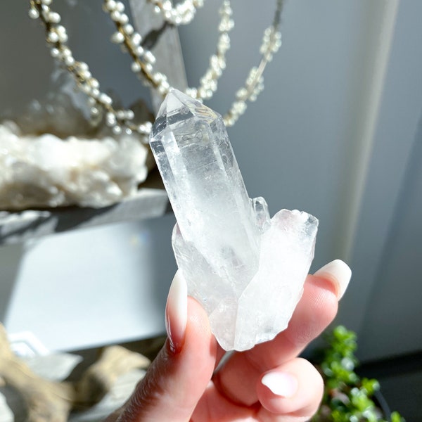 Empathic Warrior Clear Quartz Cluster - Harmony - Healing - Clarity - Amplification - Intentions - Pakistan Quartz - Chipped Tip