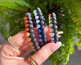 Masculine Chakra & Lava Stone Bracelet
