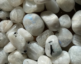 Rainbow Moonstone - Tumble - Safety Crystal - Hope - Happiness - Fresh Start - Moon Divine Feminine Energy - Support - Soothing