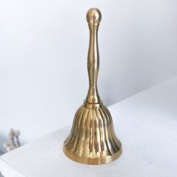 Golden Altar Bell - Hand Bell - Metaphysical Tool - Altar Decor - Cleanse Energy - Spiritual Tool