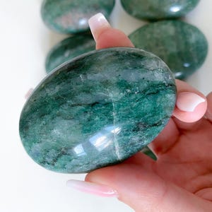 ABUNDANCE Quartz & Green Aventurine Palm Stone