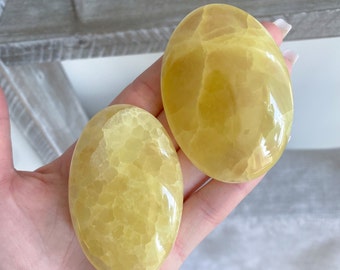 ENERGY Lemon Calcit Handschmeichler - Quick Boost - Reinigung - Past Version - Gelber Calcit - Gelber Stein - Gelber Kristall