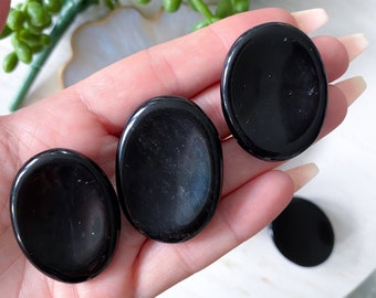 Black Obsidian Worry Stone - Protection - Safety - Remove Negativity