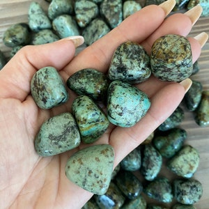 African Turquoise Tumble Stone - Aligns all the chakras