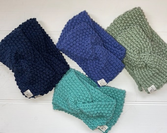 Mama & Me Headbands, Mum and me Hand Knitted Ear Warmer, Crochet Headband, Knit Headband, Adult Earwarmers, Child Earwarmers,
