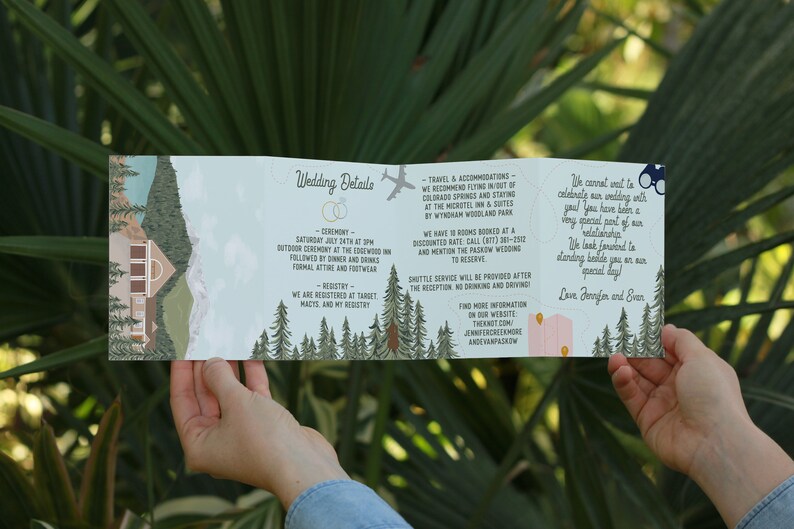 Custom Mountain Denver Colorado Folding Wedding Invitation Etsy