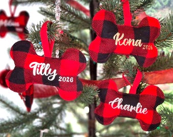 Personalized Dog Bone 2025 Ornament Buffalo Paid | Handmade in Canada | FREE Shipping in Canada