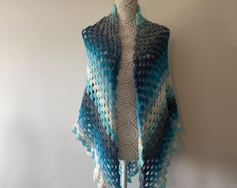 Crochet Shawl Blue