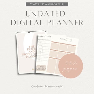 550+ Page Undated Peace and Productivity Digital Planner Goodnotes, Notability Planner iPad Planner Daily Planner Life Planner