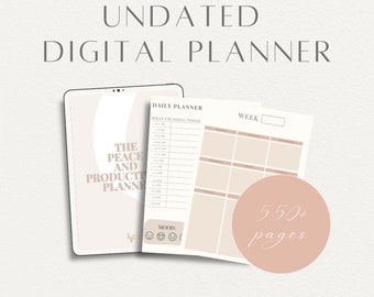 Planner digitale senza data, Pace e produttività, Goodnotes, Notability (oltre 550 pagine)
