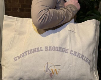 Emotional Baggage Carrier Tote Bag - Funny Mental Health Canvas Bag