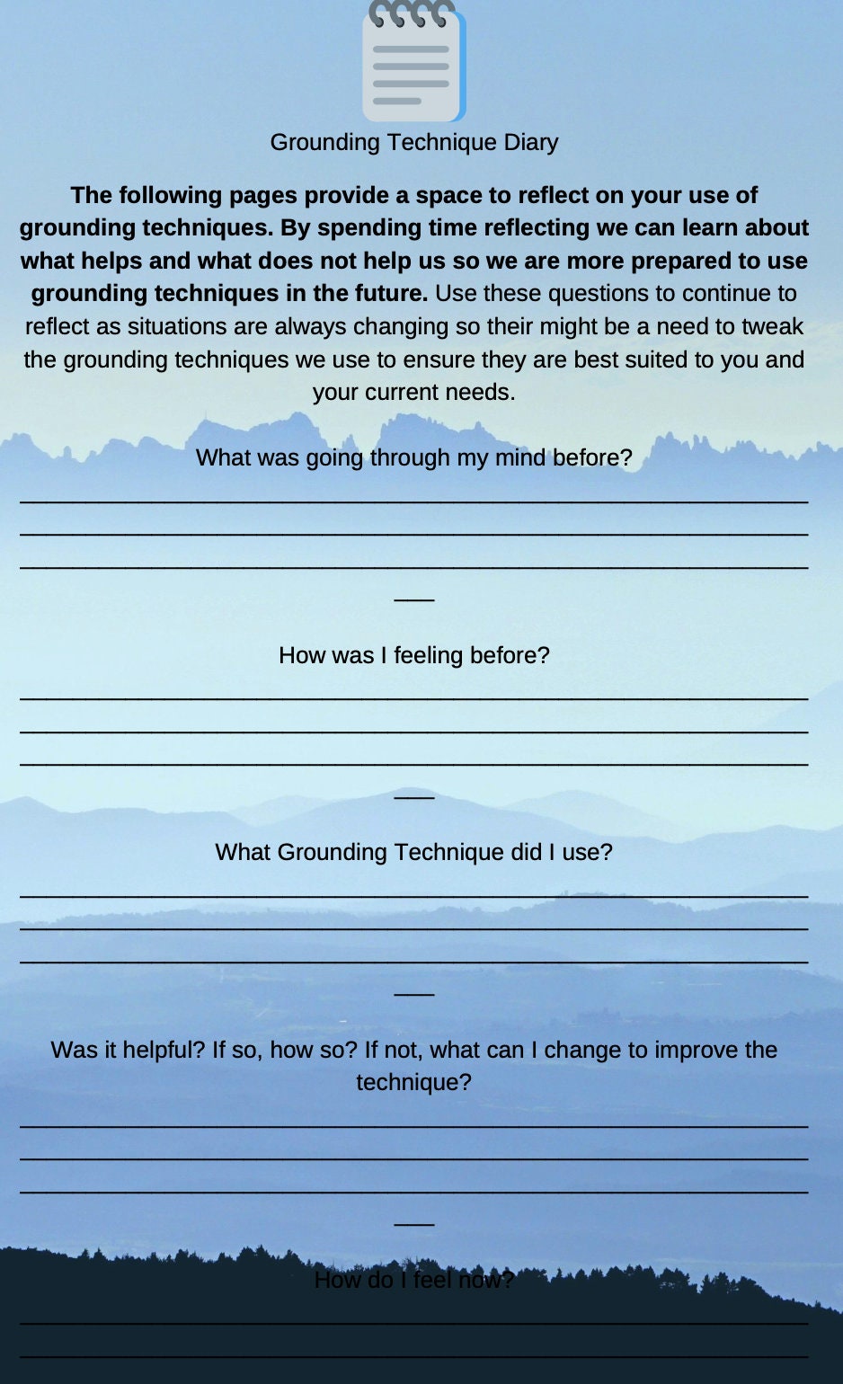 Grounding Technique Printable E-book - Therapy Skills to Help You ...