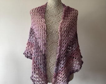 Crochet Shawl Purple and Pink