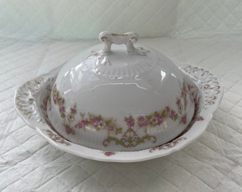 Vintage Covered China Butter Dish