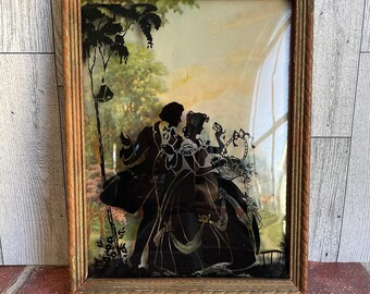 Vintage Beveled Glass Silhouette